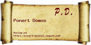 Ponert Domos névjegykártya
